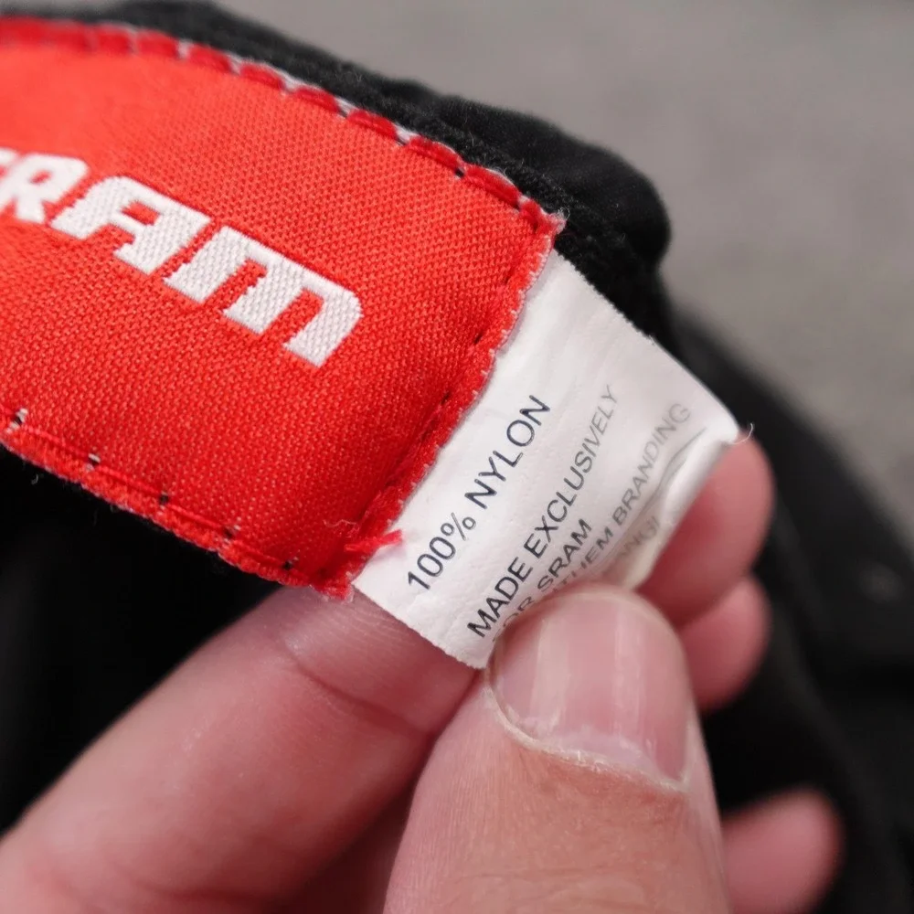 SRAM Hat Cap Strap Back Mens One Size Black Nylon 5 Panel Cycling Baseball
